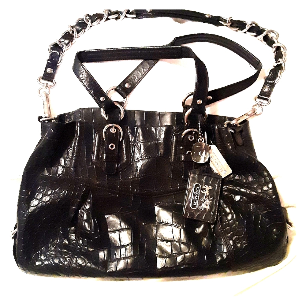 Coach Madison embossed Croc Carryall tote